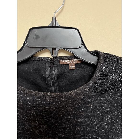 Adrienne Vittadini Womens Tunic Long Sleeve Mini Dress Black Mable Sz 8 - Picture 3 of 9